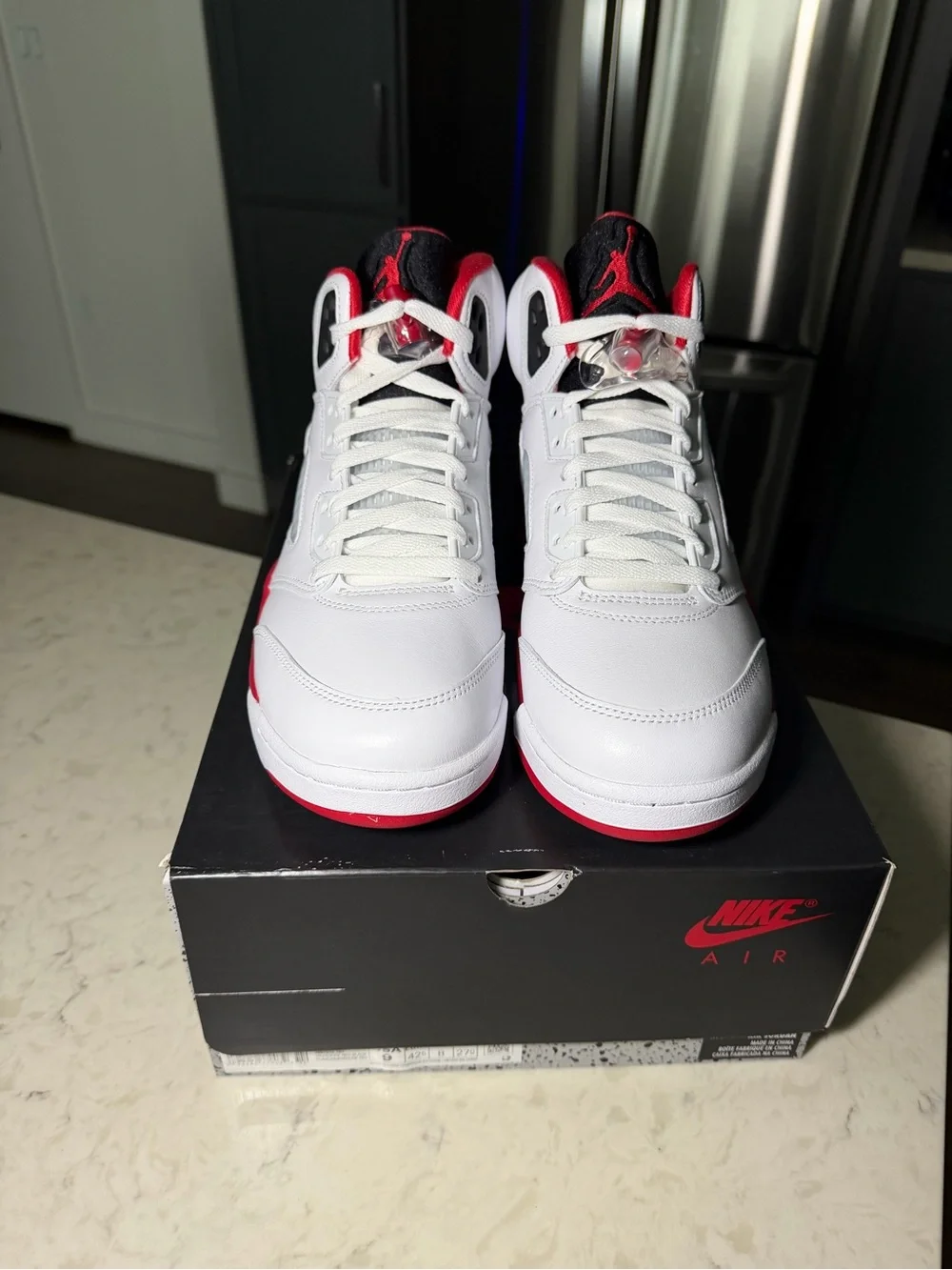 Air Jordan 5 Retro OG - White Red Black Sneakers